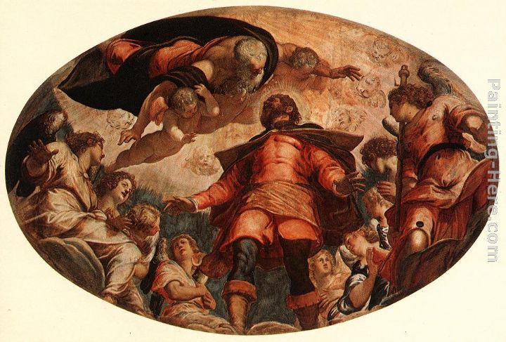 Glorification of St Roch painting - Jacopo Robusti Tintoretto Glorification of St Roch art painting